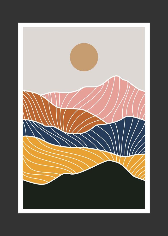 pintura de montaña abstracta, fondo abstracto, vector premium