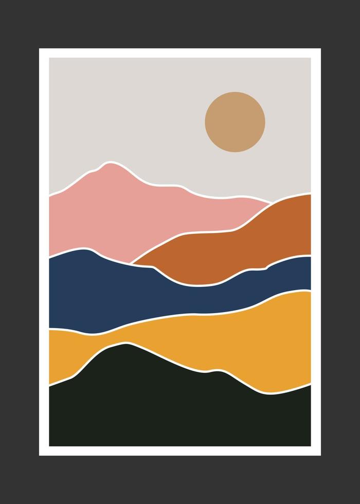 Abstract mountain painting, Abstract background, Premium Vector