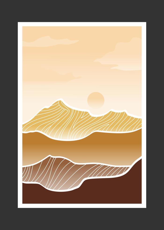 Abstract mountain painting, Abstract background, Premium Vector