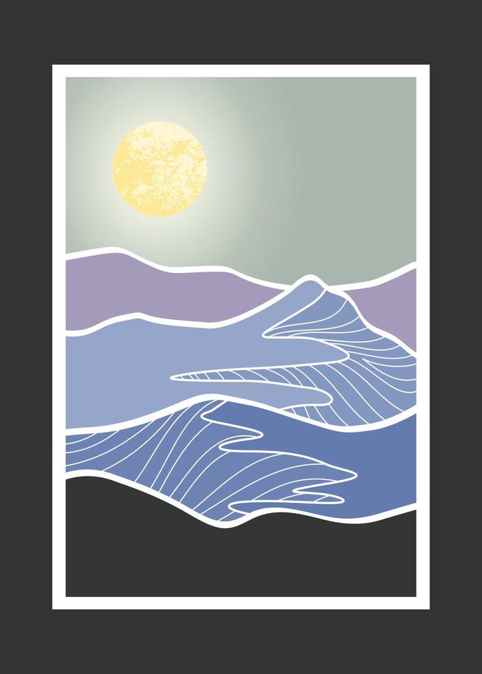 Abstract mountain painting, Abstract background, Premium Vector