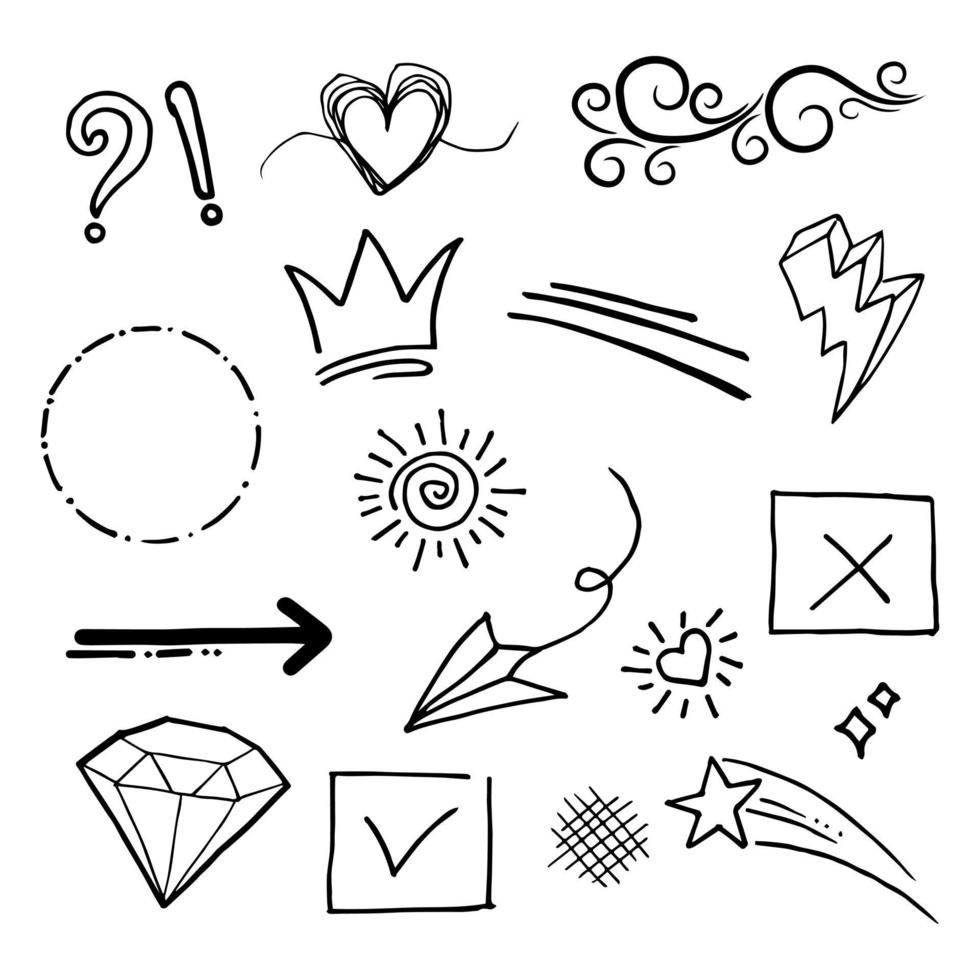 Doodle element vector set, for concept design.