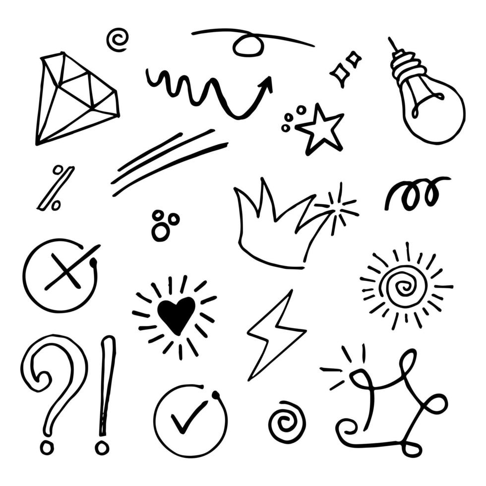 Doodle element vector set, for concept design.