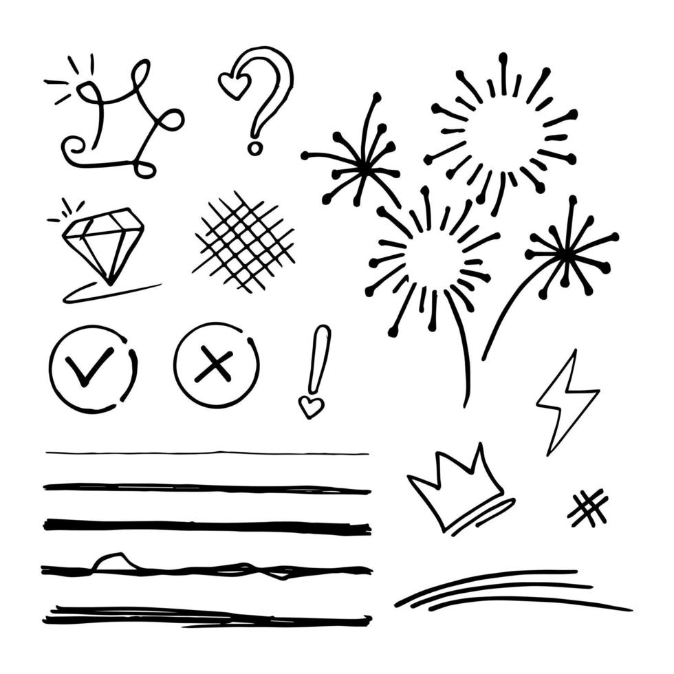 Doodle element vector set, for concept design.