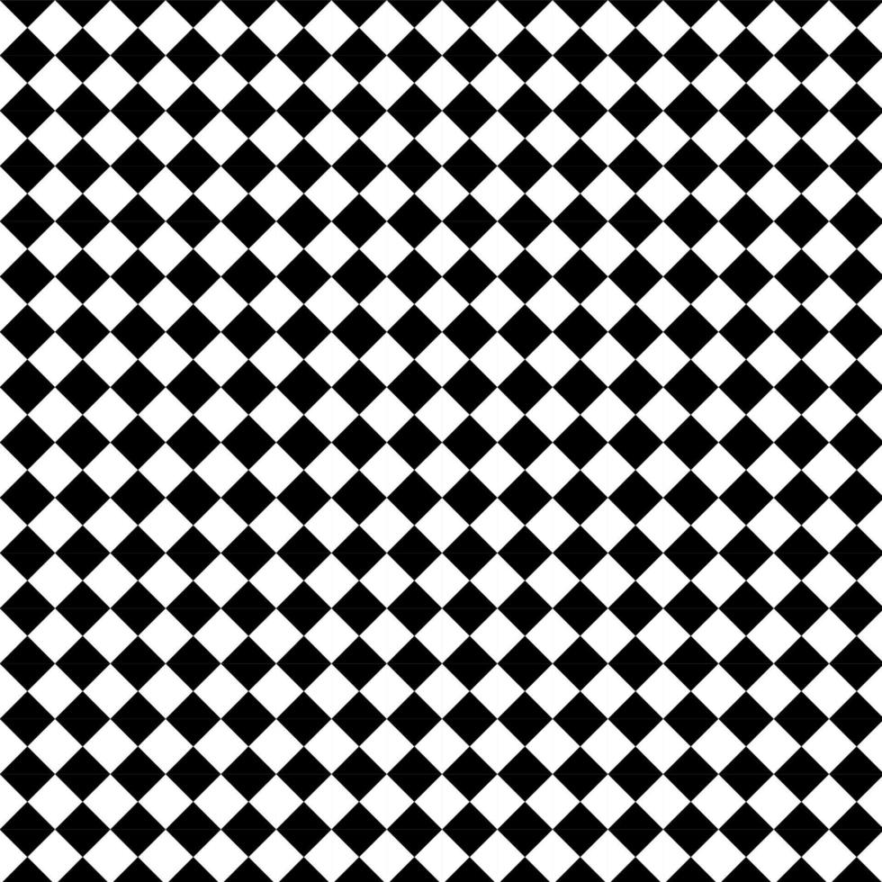 Black and white seamless geometric pattern.Checkered background.Diagonal texture.Rhombus or diamond wallpaper.Chess Tile.Floor or wall.Abstract or classic paper.Vector illustration. vector