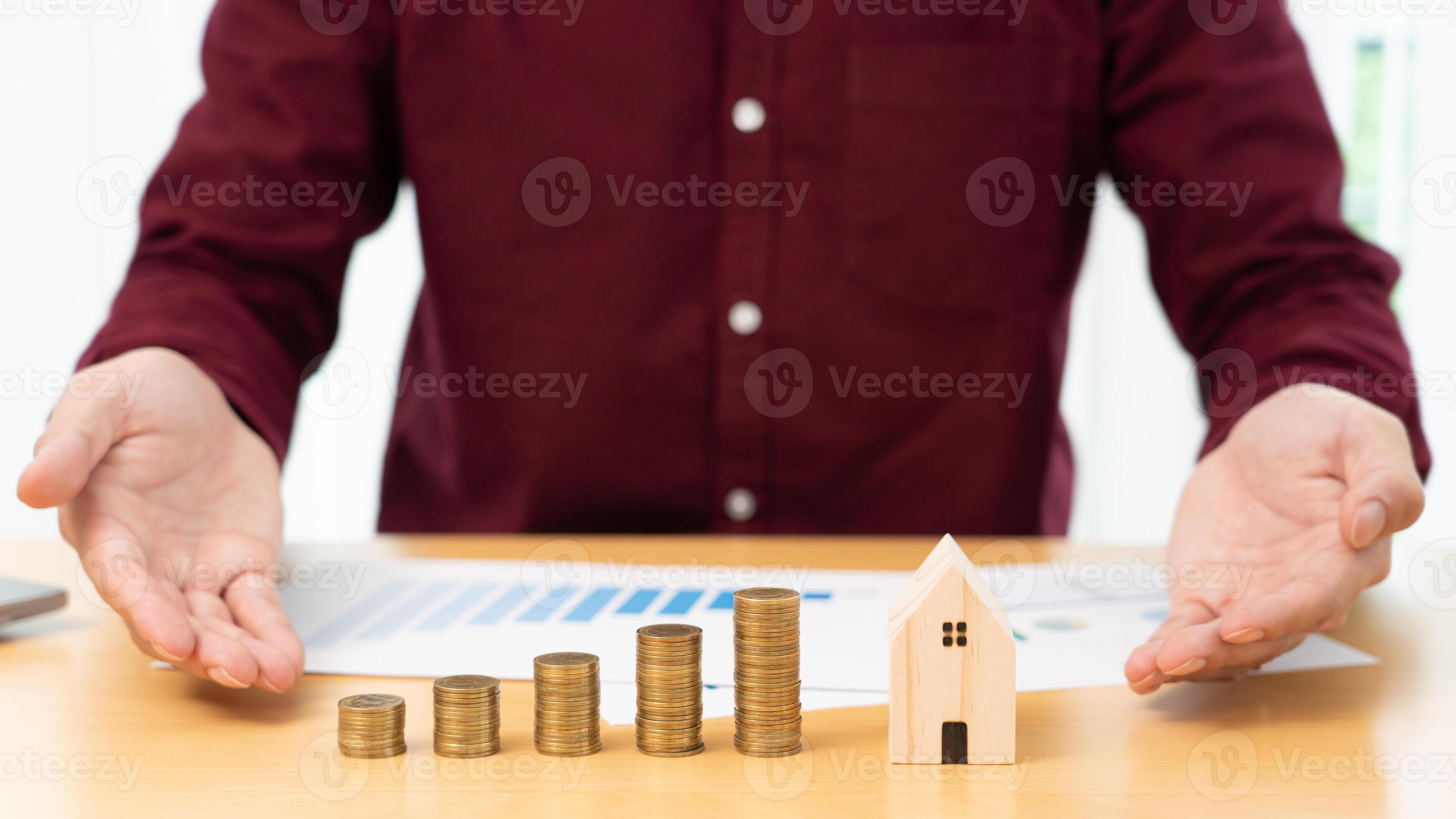 Property investment and house mortgage financial concept, hand of a