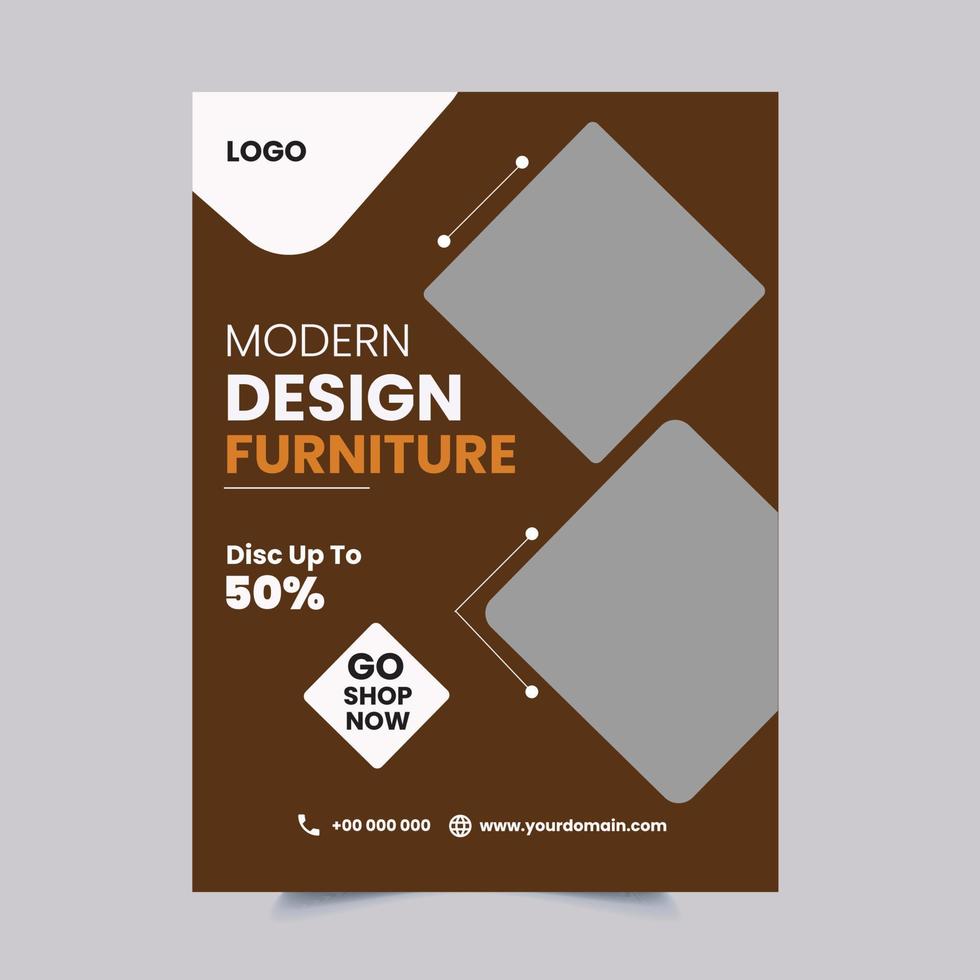 furniture flyer design post template vector