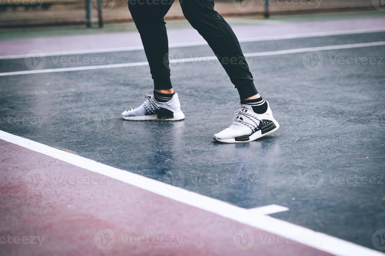 Outdoor exercise man Healthy exercise, battering, running, walking And prepare to exercise photo