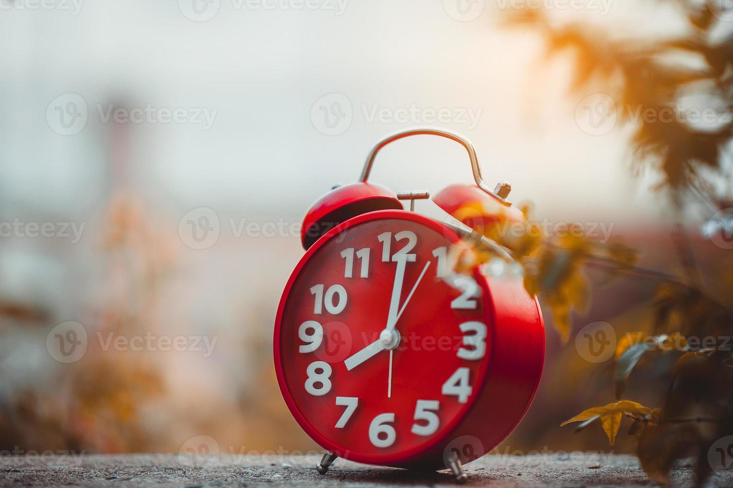 Clock placed on the table. photo