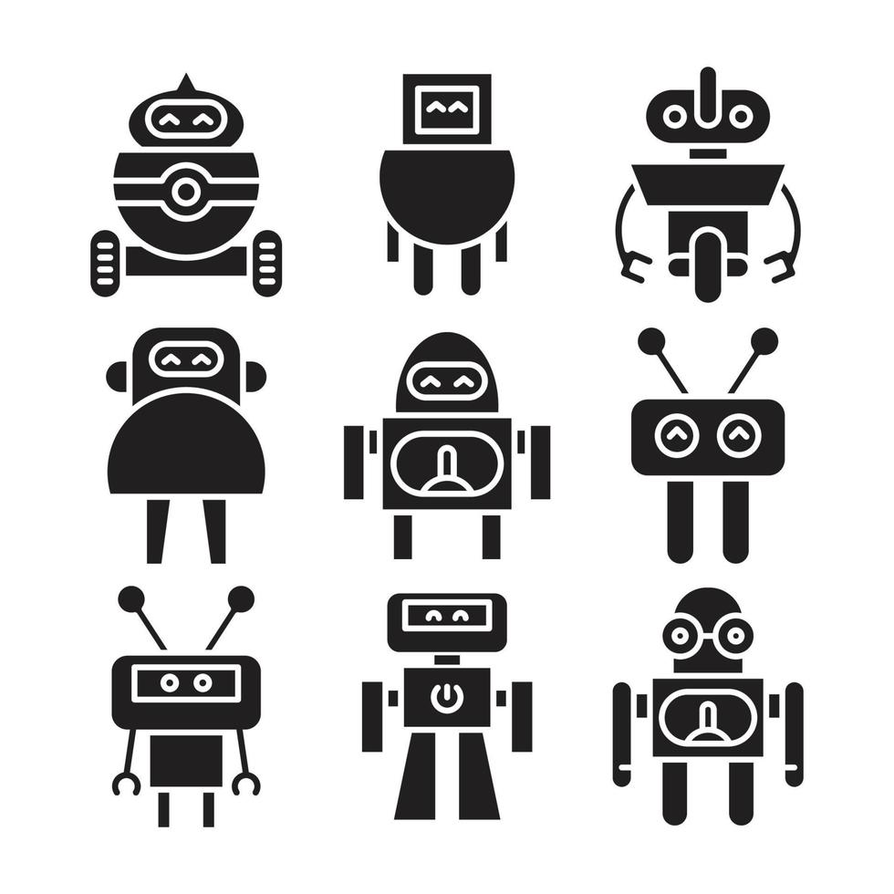 conjunto de iconos de robot vector