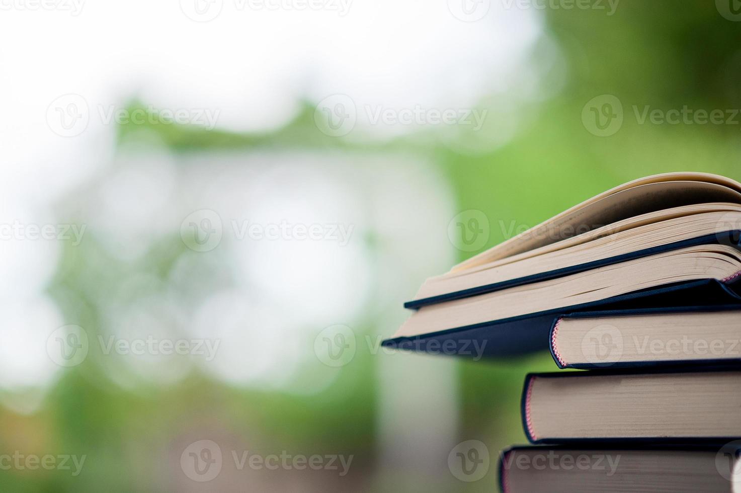 Book Resistance Multiple books Stacked neatly on the table photo