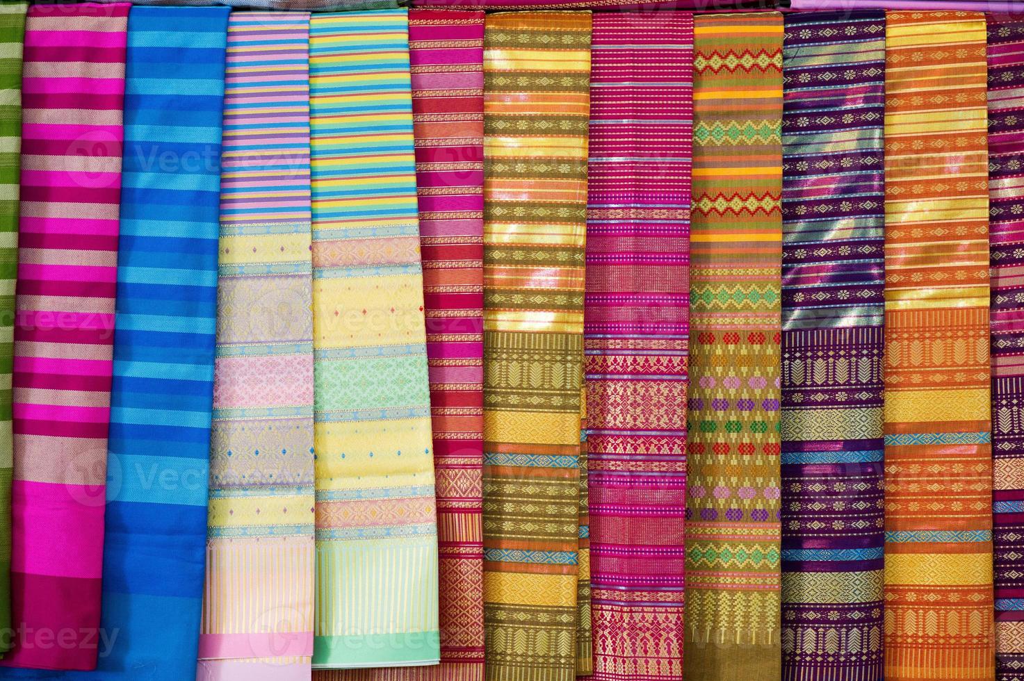 Many silk lined in colorful. Each of them has a beautiful and individual meaning in each color. photo