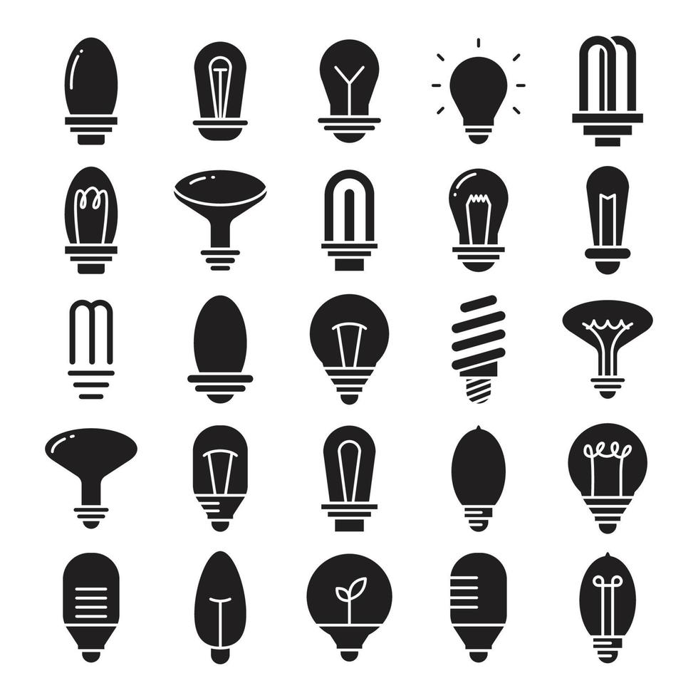 electric light bulb icons vector