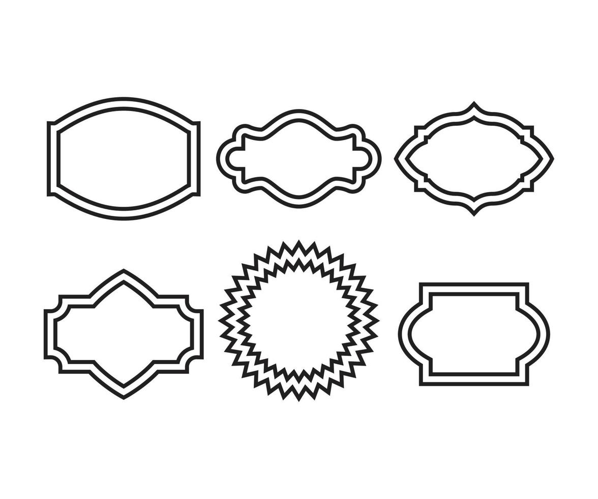 ornamental label frames line art vector