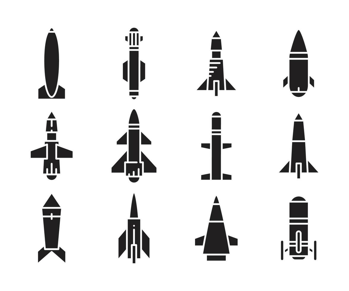 spaceship and rocket icons vector