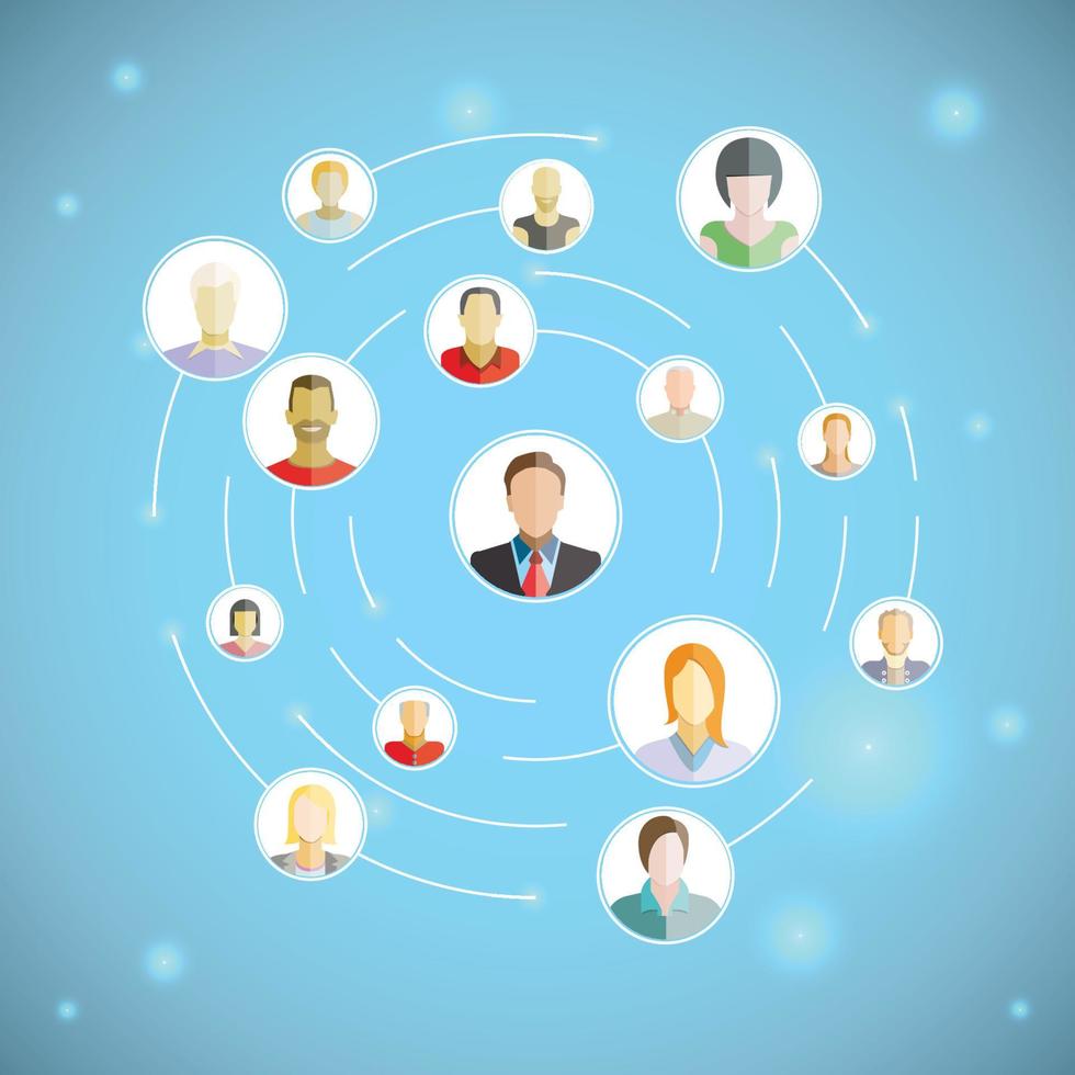 buisnessman and people network vector illustration