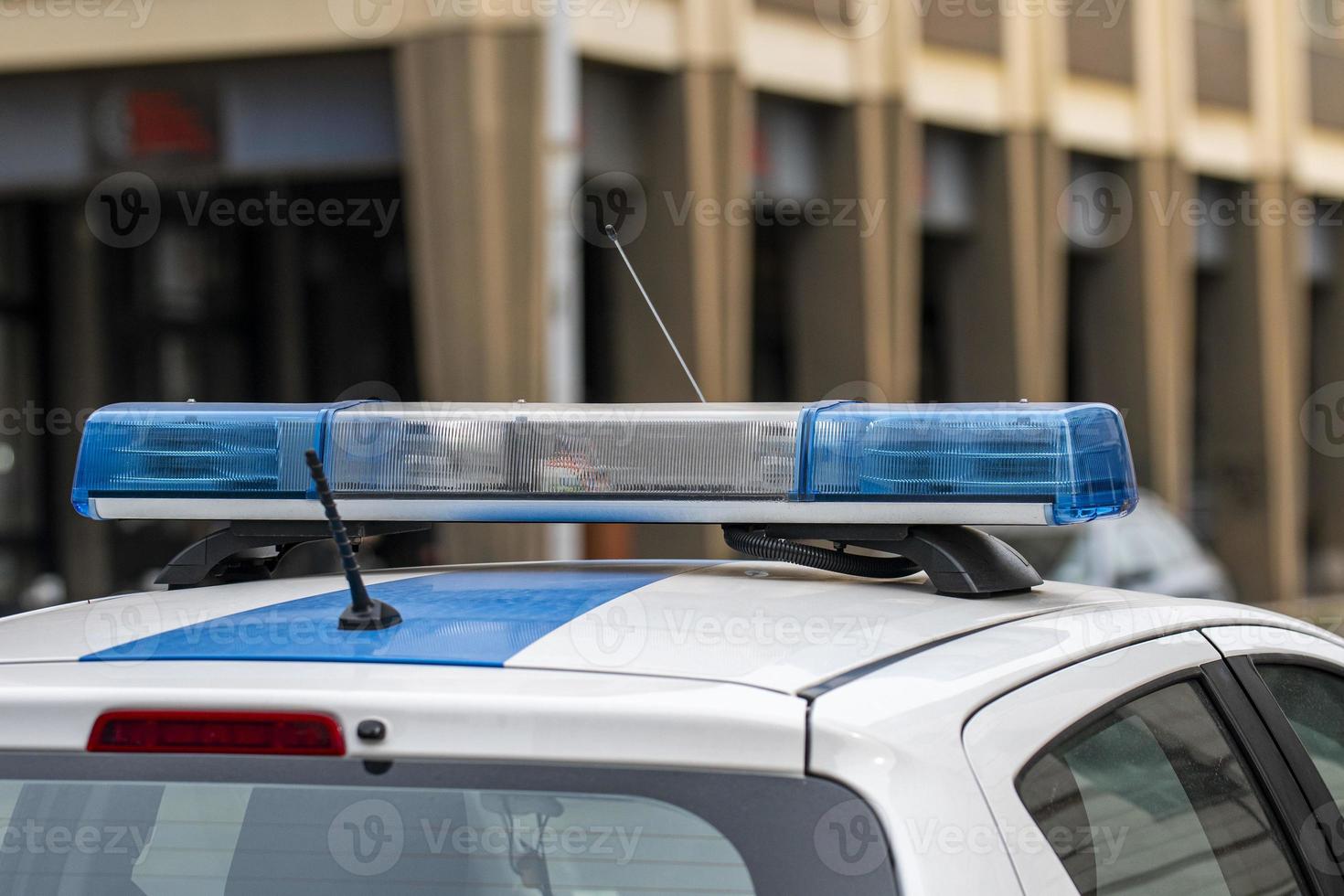 municipal police car flashing lights photo