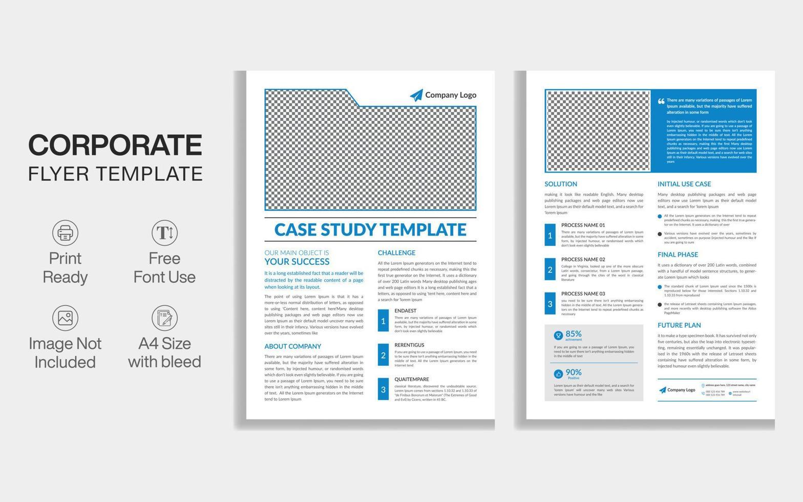 nueva plantilla de estudio de caso corporativo, estudio de caso vector