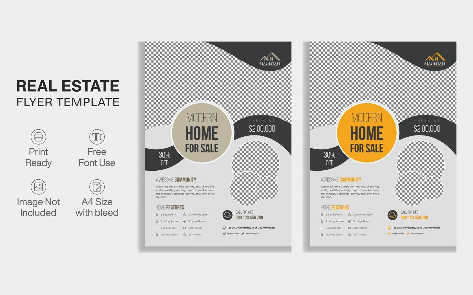 New Real Estate Flyer Design, Property Home Sell Rack Card Flyer vector