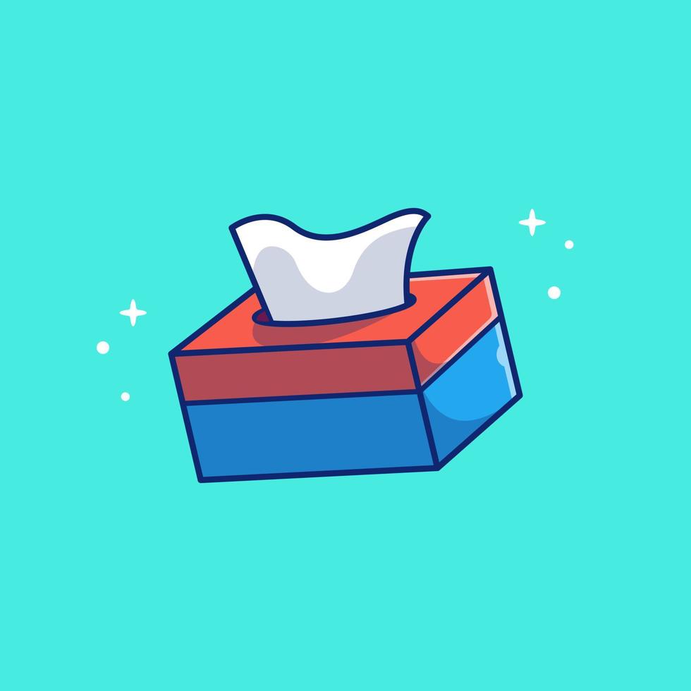 Tissue Paper Box Cartoon Vector Icon Illustration. Healthcare  Object Icon Concept Isolated Premium Vector. Flat Cartoon  Style