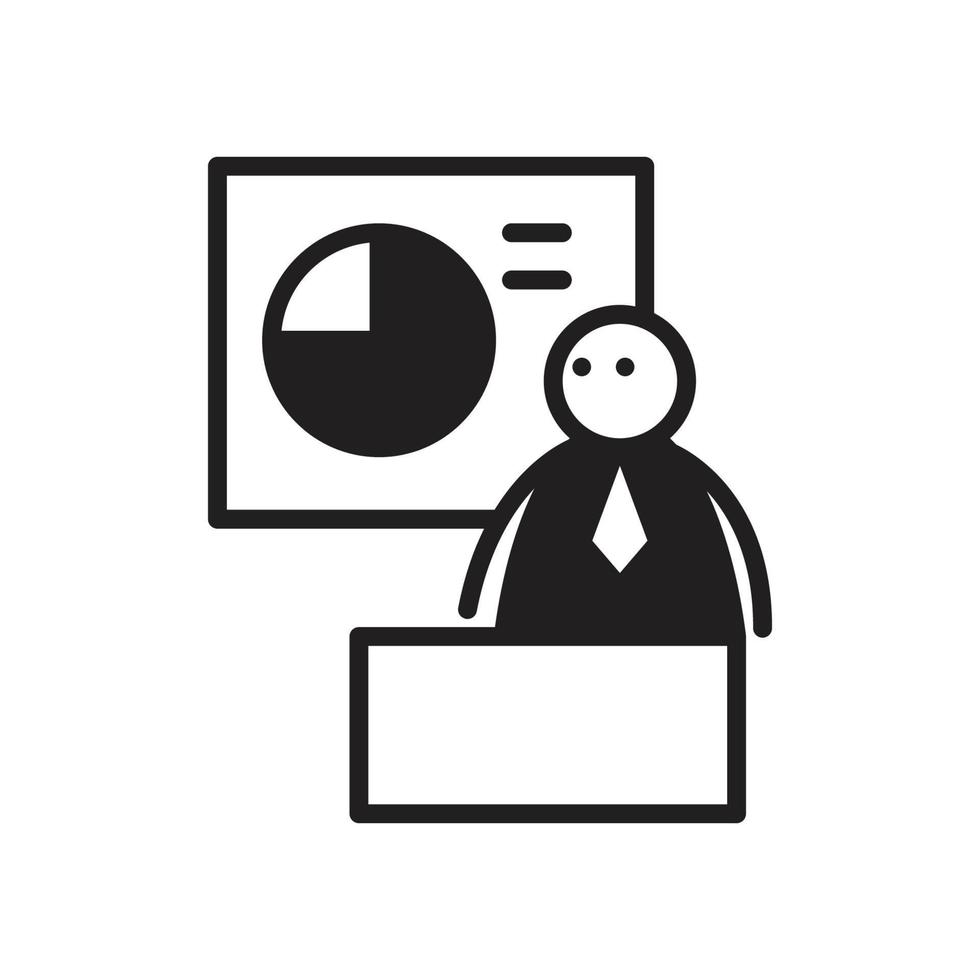 figura de palo de hombre de negocios y gráfico circular vector