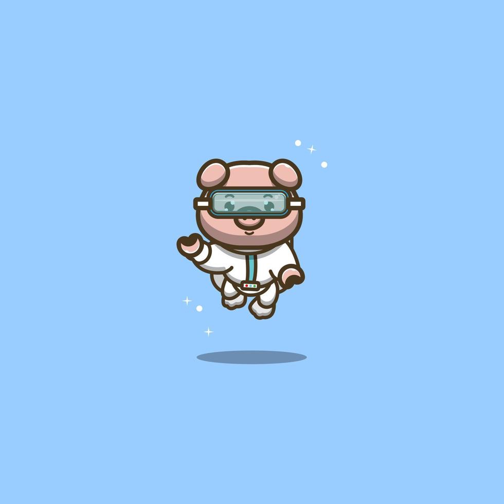 pig wearing modern costume vector