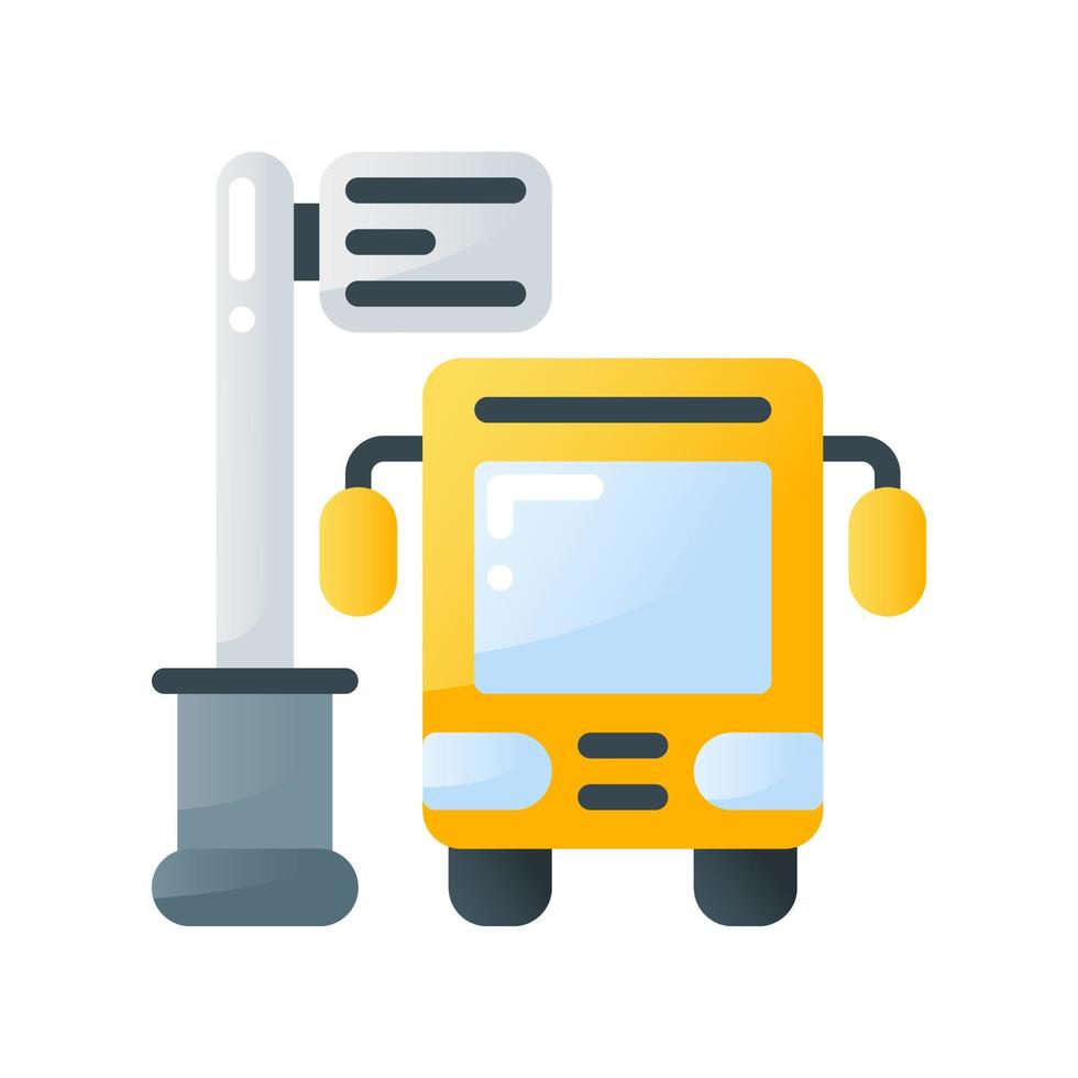 bus stop flat gradient style icon. vector illustration for graphic design, website, app