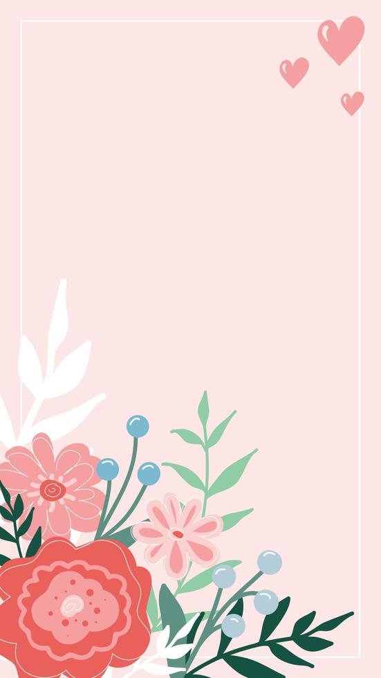 Social media story and post creative Vector. Background template with copy space for text and image. Abstract floral and leaves, warm color of the earth tone vector