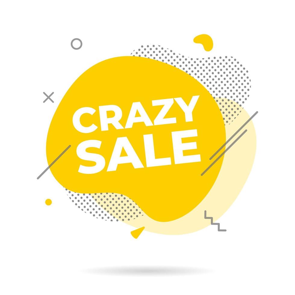 Modern liquid abstract CRAZY SALE text flat style design vector