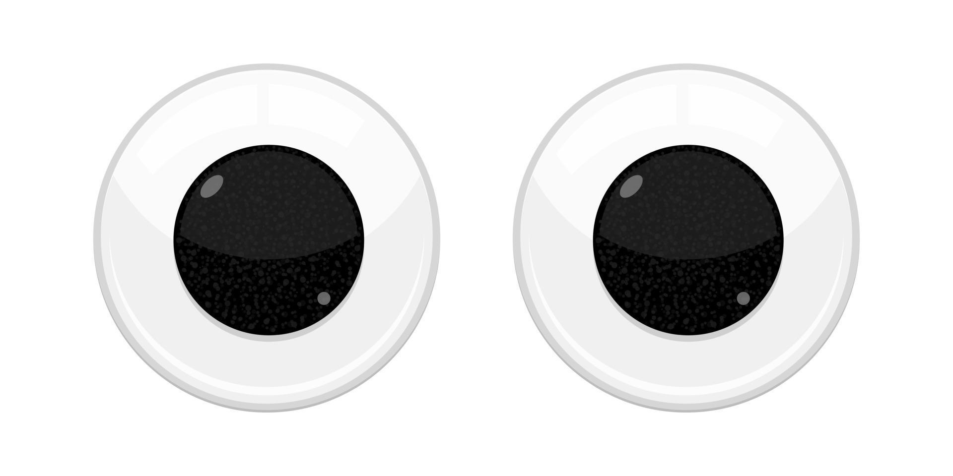 Plastic toy safety wobbly eyes flat style design vector illustration isolated on white background.