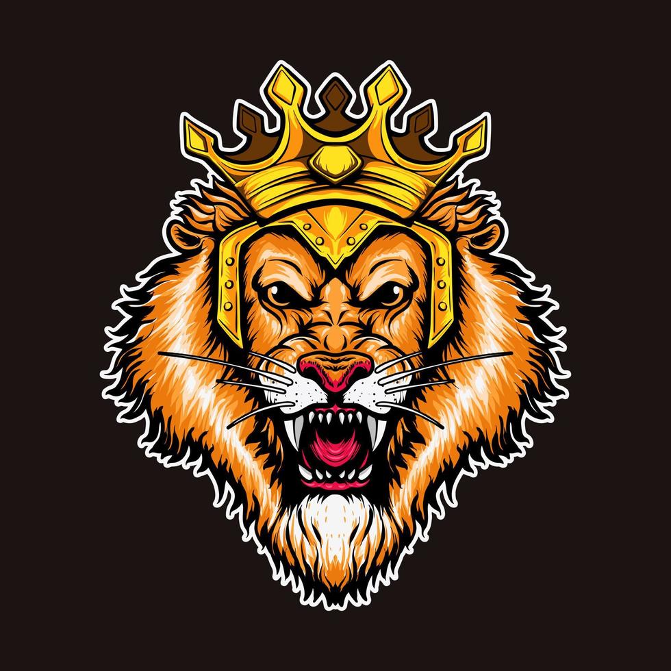 Lion King Head Vector Illustration Character Tshirt Design