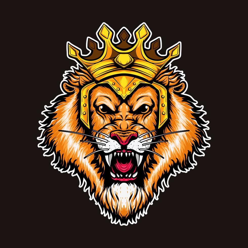 Lion King Head Vector Illustration Character Tshirt Design