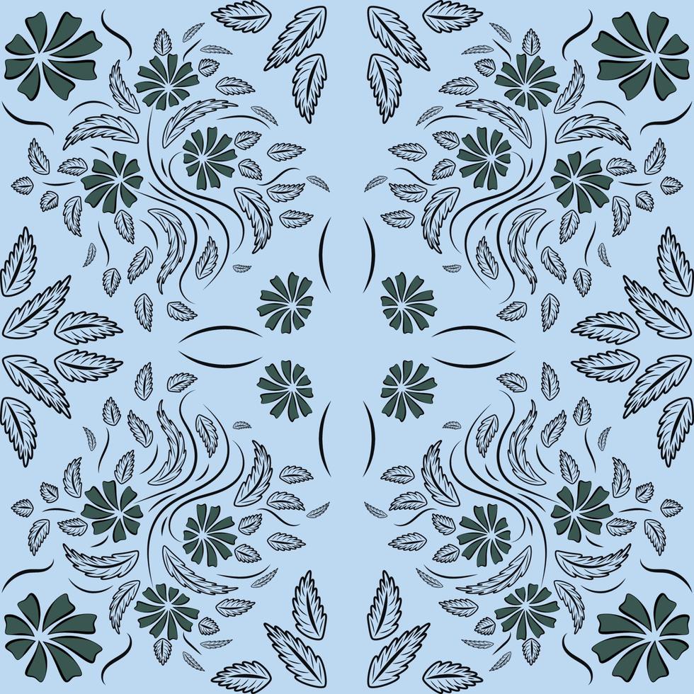 Folk flowers print Floral pattern Ethnic art vector