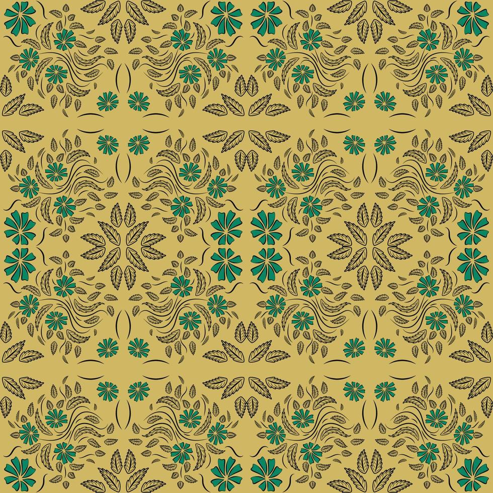 Folk flowers print Floral pattern Ethnic art vector