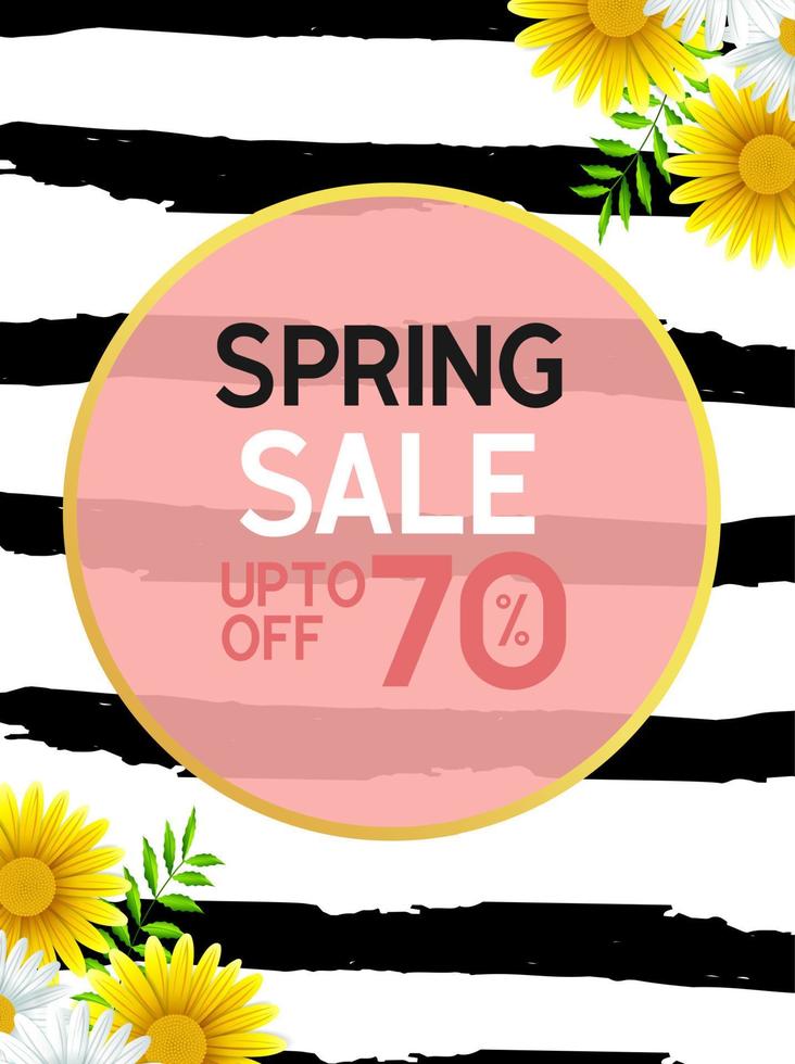 Spring sale background with beautiful flower vector