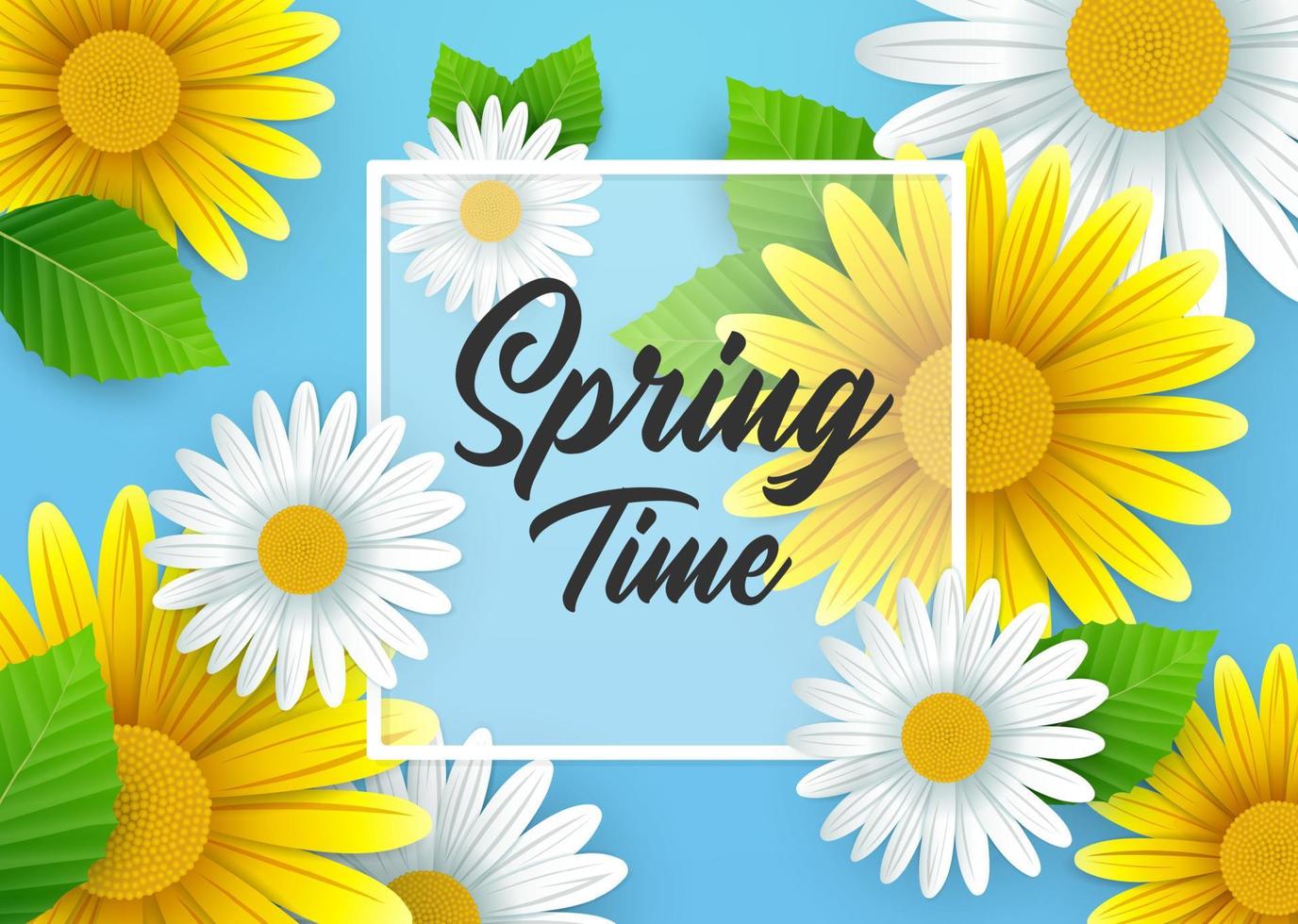 Springtime background with beautiful flowers vector