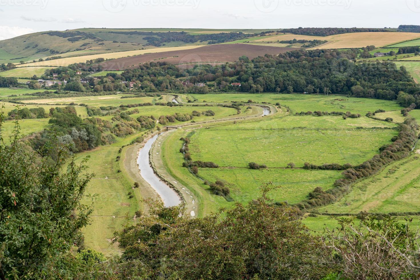 View of the Cuckmere river valley from High and Over viewpoint in Sussex photo