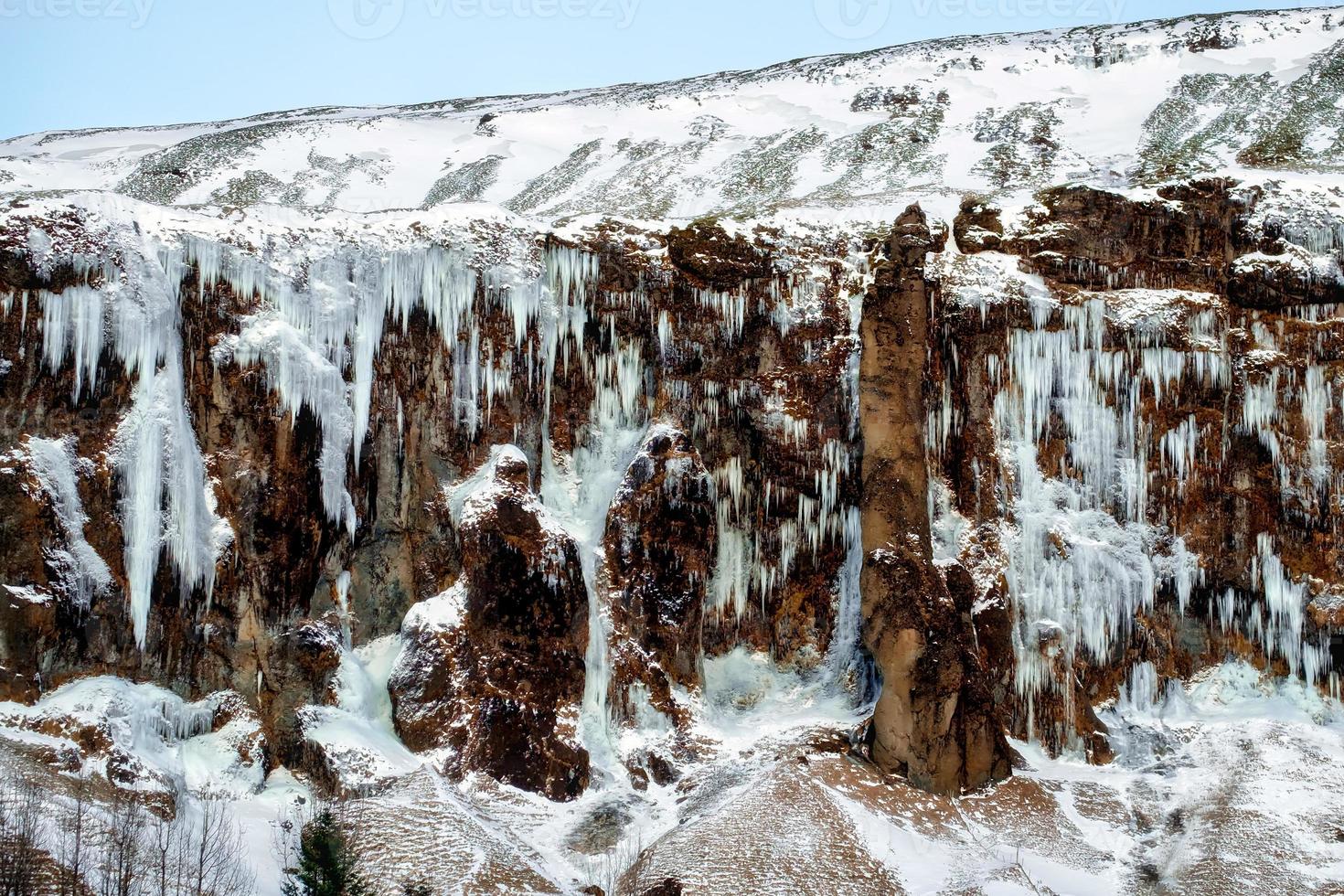 Frozen Waterfall near Vik Iceland photo