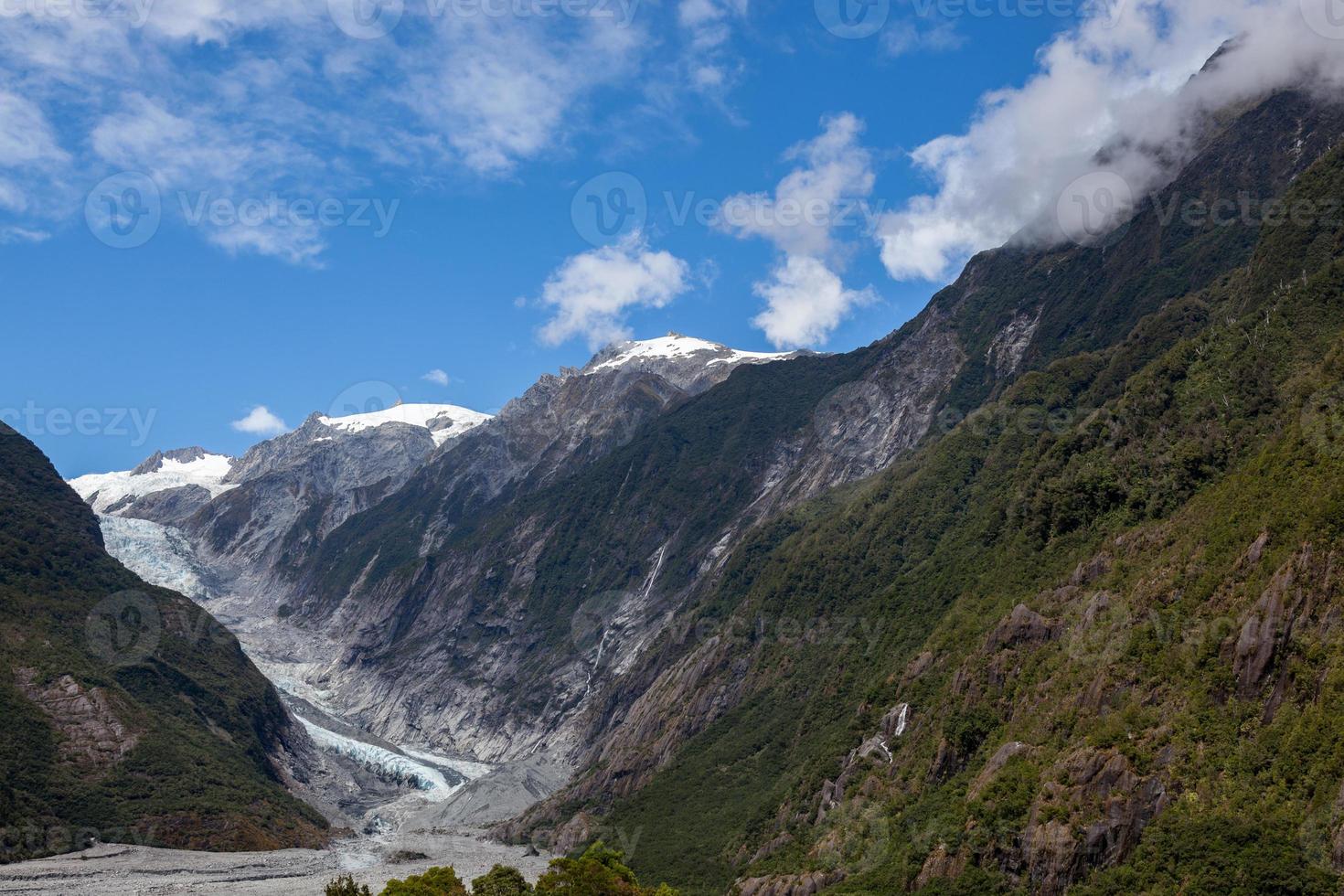 vista panorámica del glaciar franz joseph en nueva zelanda foto