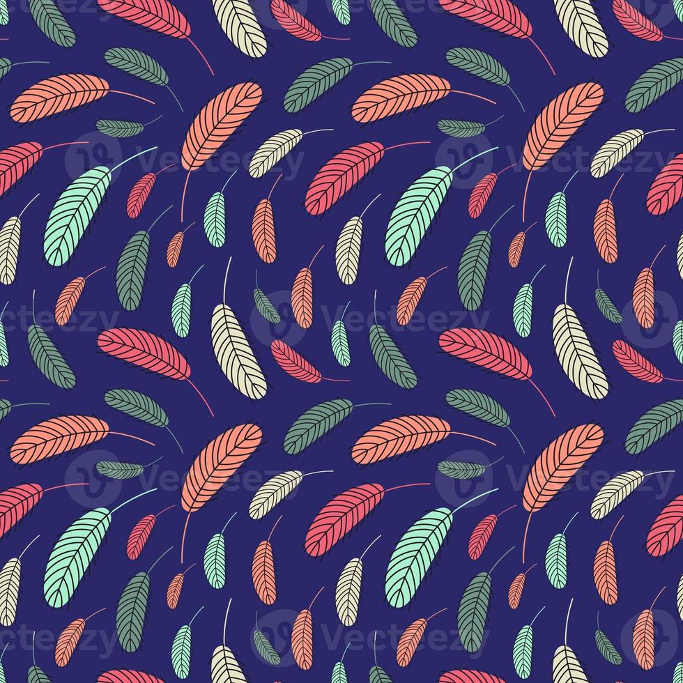 Feathers pattern. Boho pattern with feathers photo