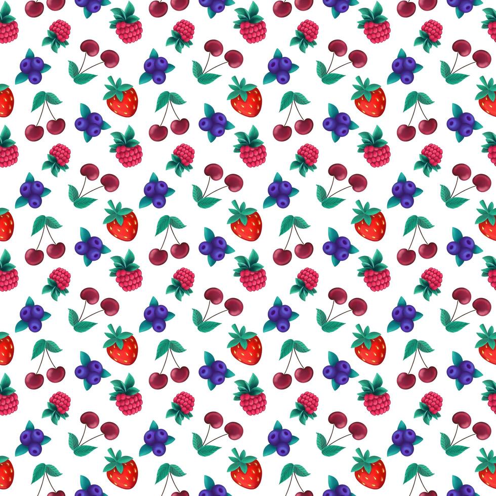seamless pattern of assorted berries photo