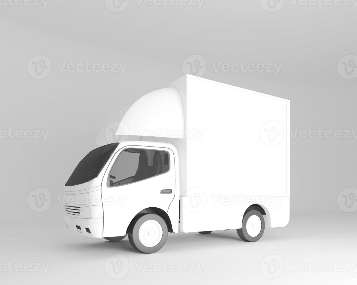 White van car mockup. 3d rendering photo