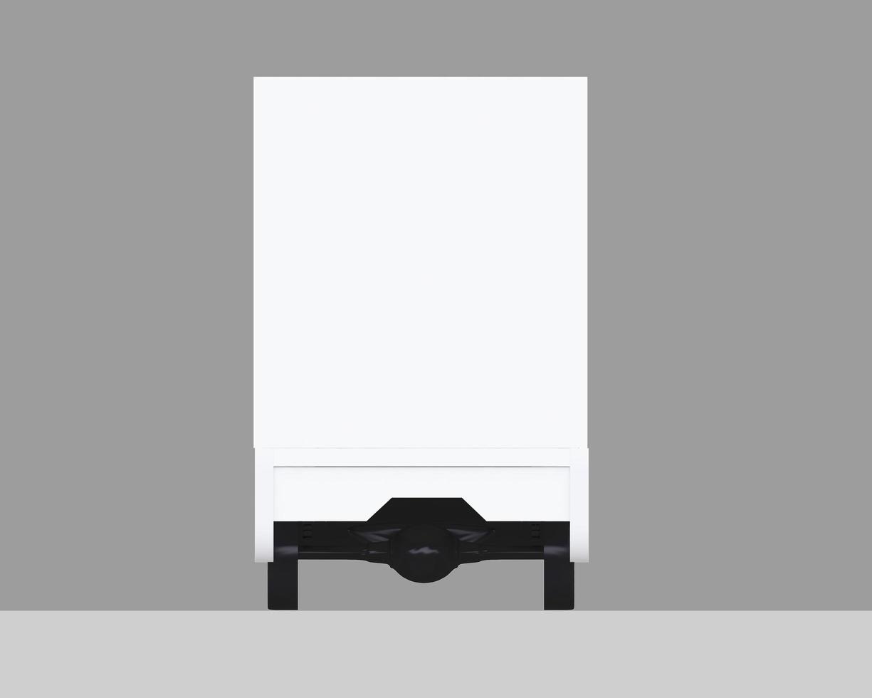White van car mockup on the back side. 3d rendering photo