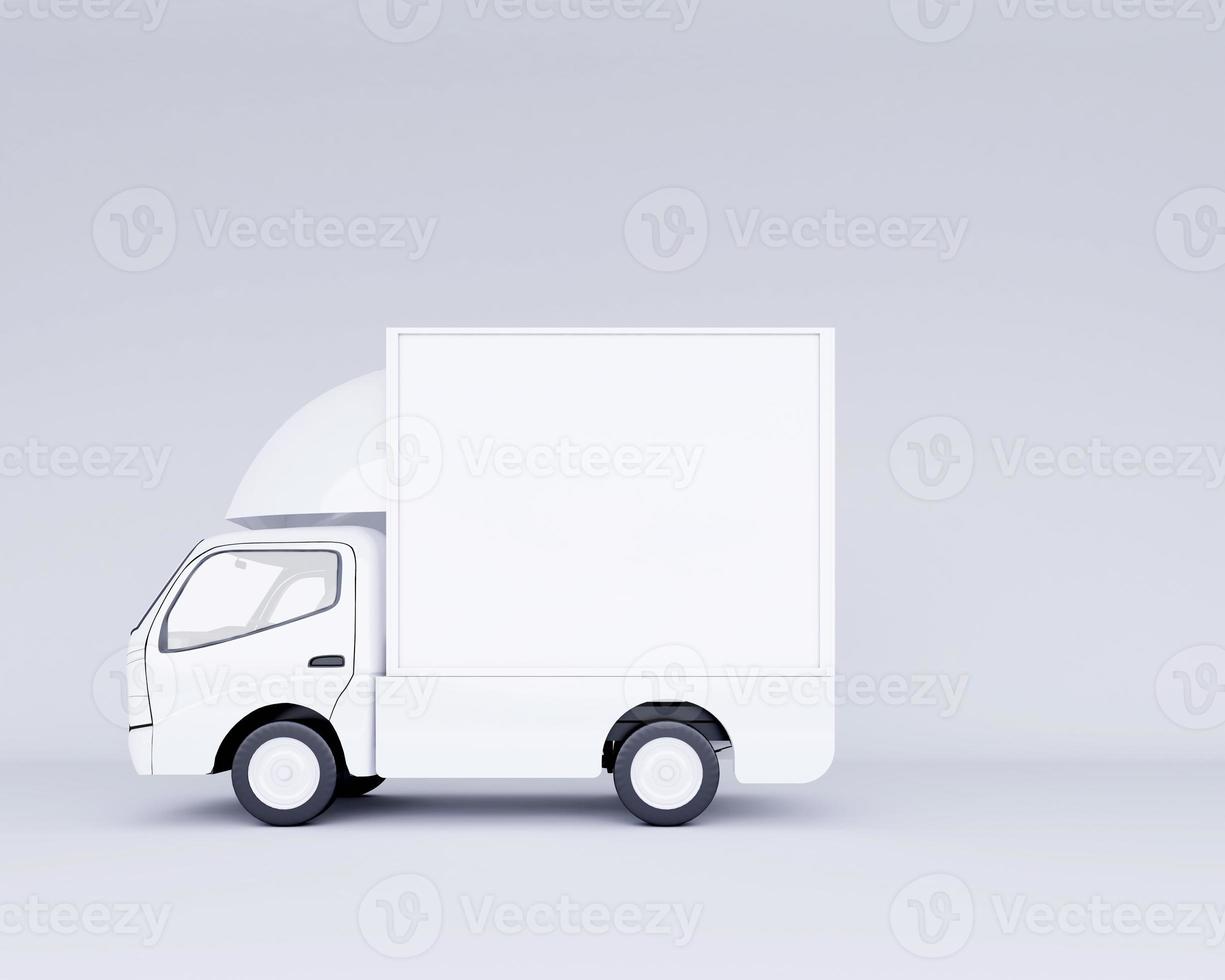 White van car mockup. 3d rendering photo