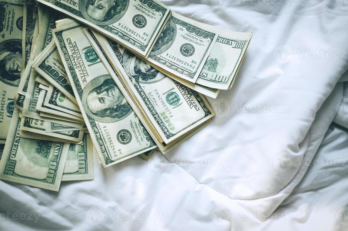 Background of the US Dollar - Landscape Layered together in several mattresses in white, white cloth, silver, which is worth enough. photo