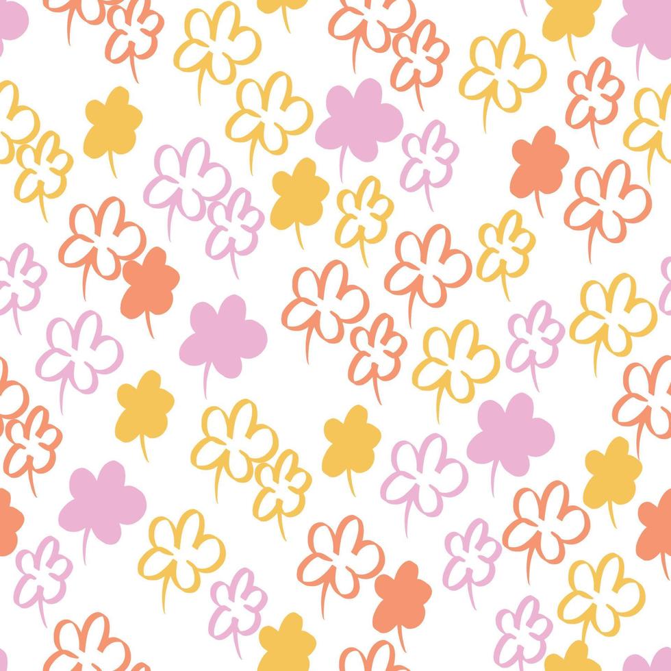 seamless multicolour daisy flower background vector