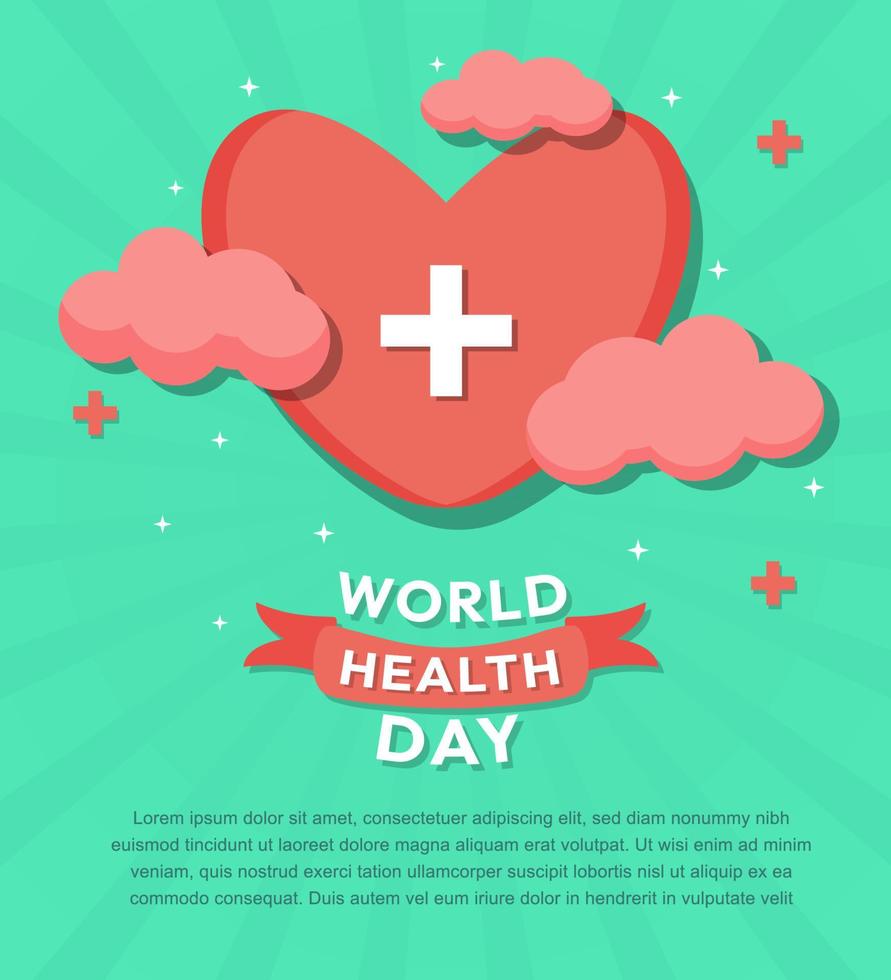 diseño del ejemplo del vector del corazón del día mundial de la salud