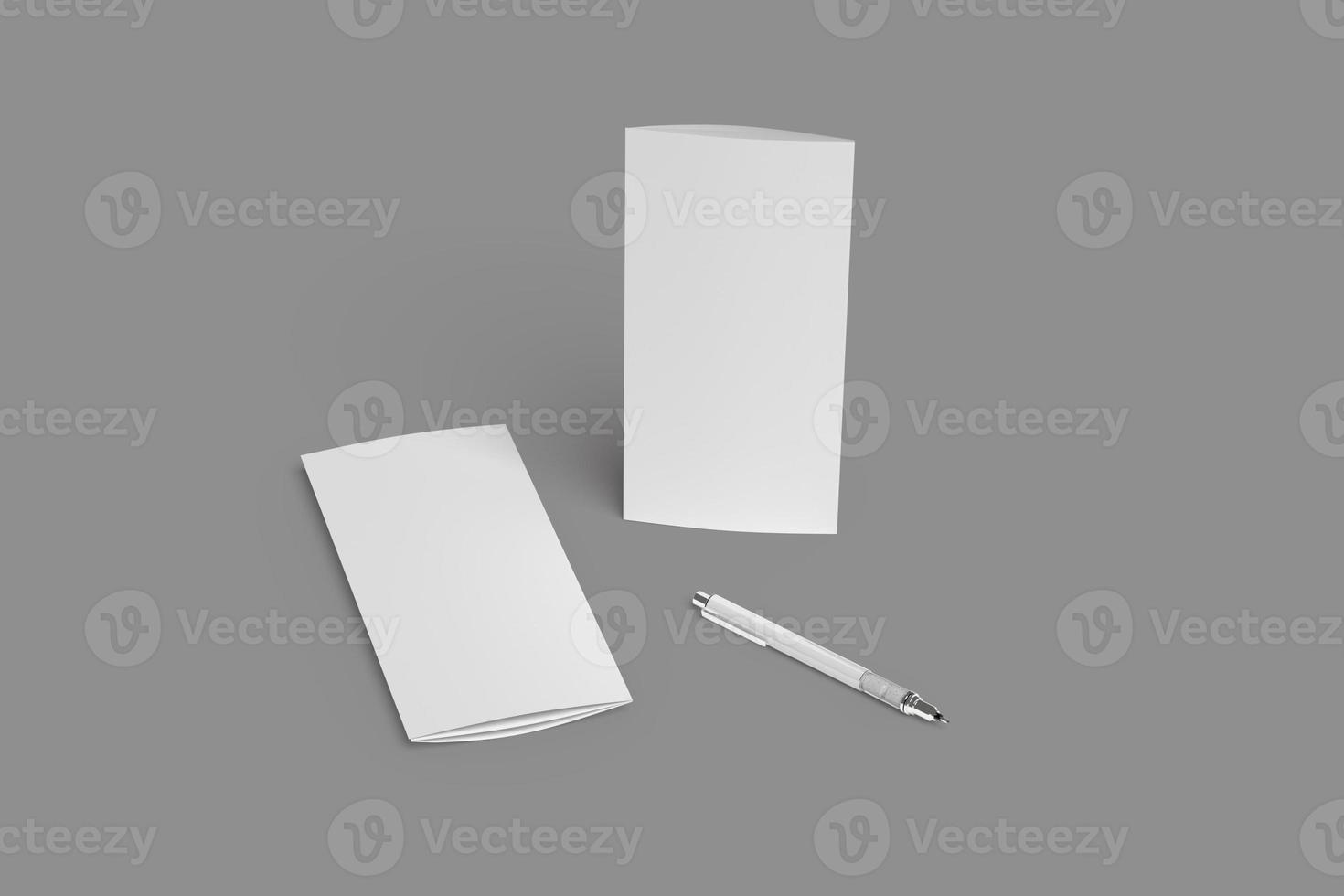 A4 TRIFOLD BROCHURE BLANK MOCKUPS photo