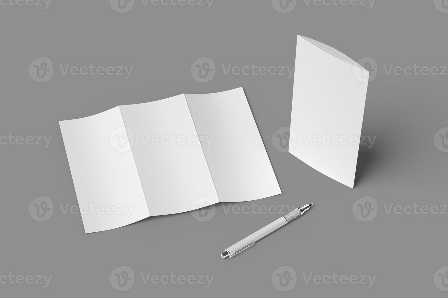 A4 TRIFOLD BROCHURE BLANK MOCKUPS photo