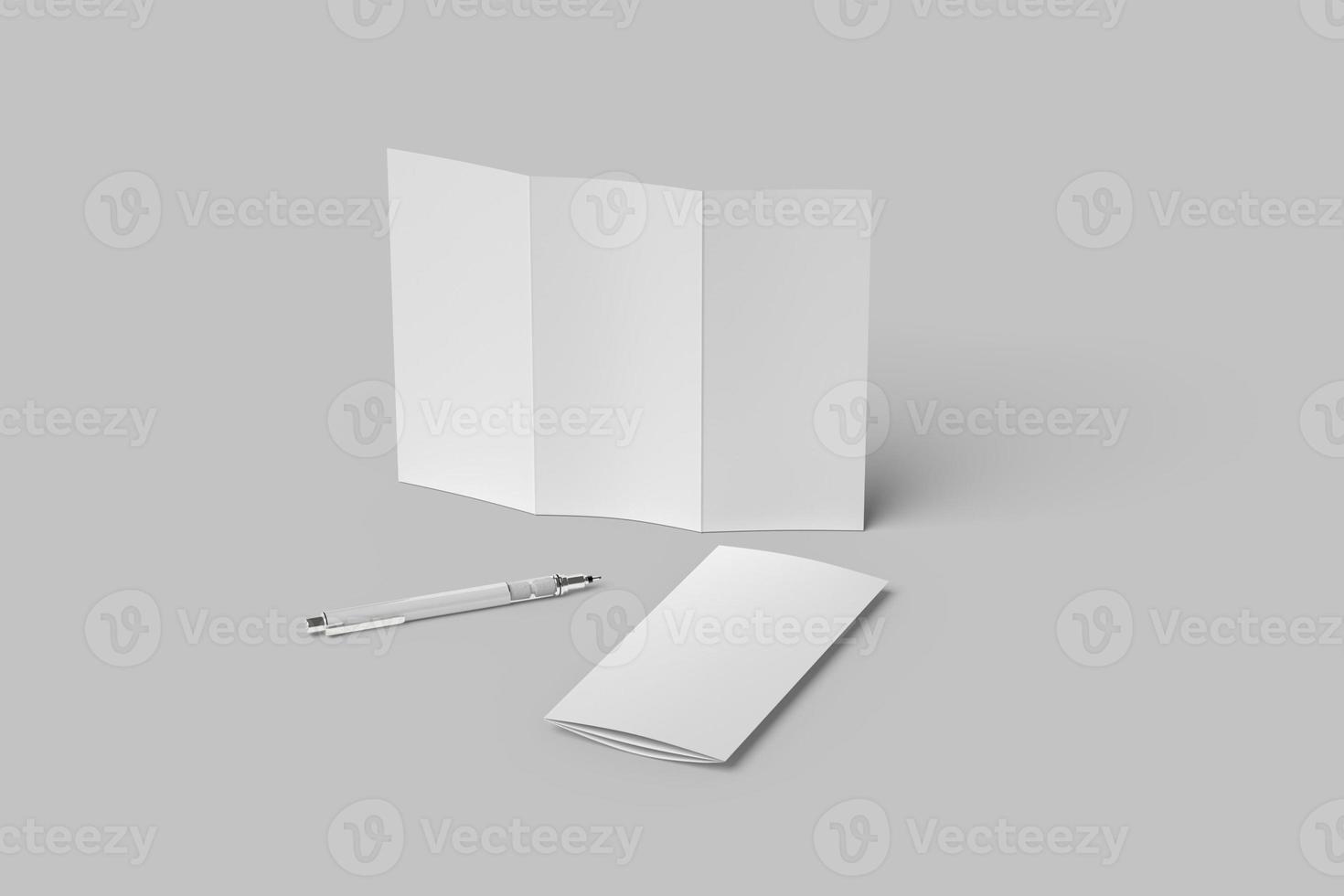 A4 TRIFOLD BROCHURE BLANK MOCKUPS photo