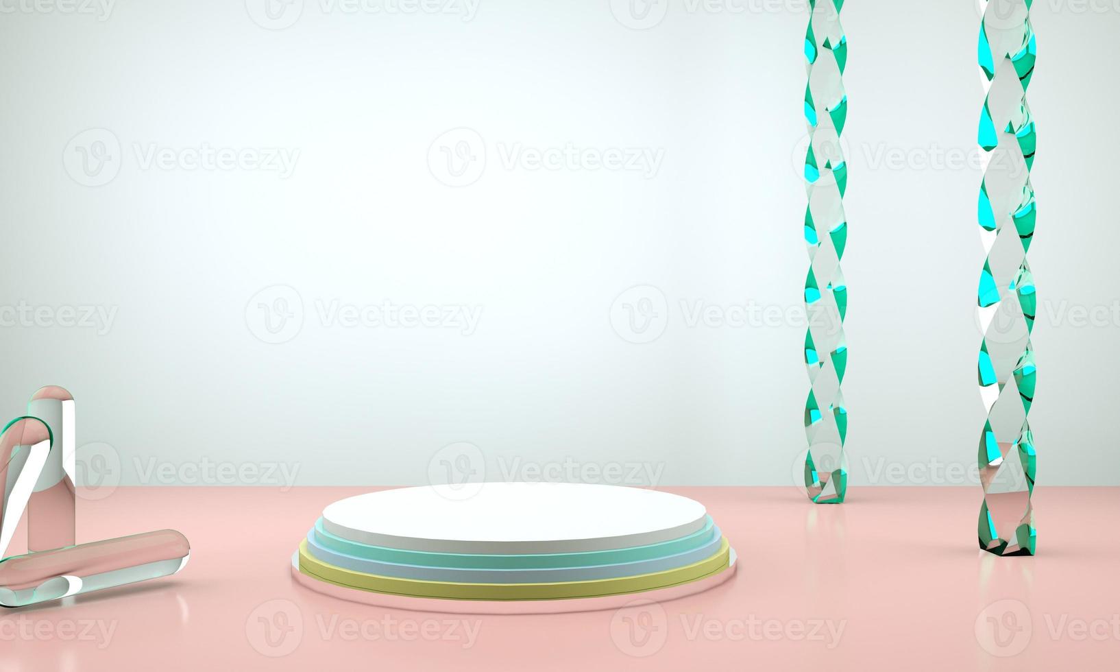 3d abstract background, mock up scene geometry shape podium for product display, 3d illustration. photo
